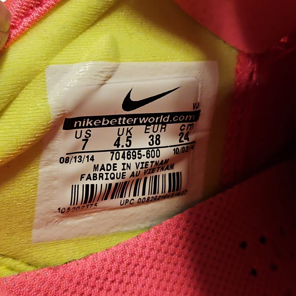 Nike Free 5.0 Pink/Neon Yellow Sneakers - Picture 5 of 7